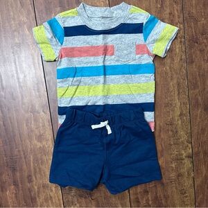 Stripe tee and short set - 12 months